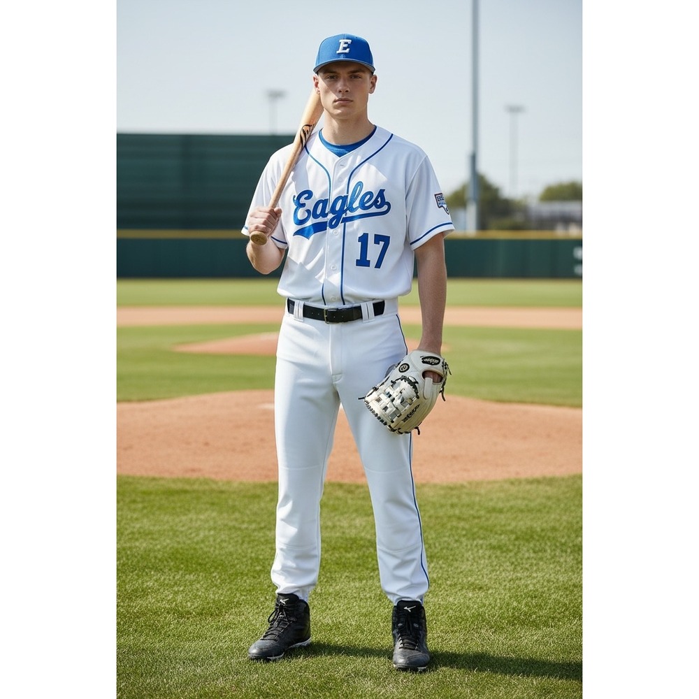 Champro MVP Open Bottom Baseball Pants Mens Small‎ White Navy Blue Stripe NEW